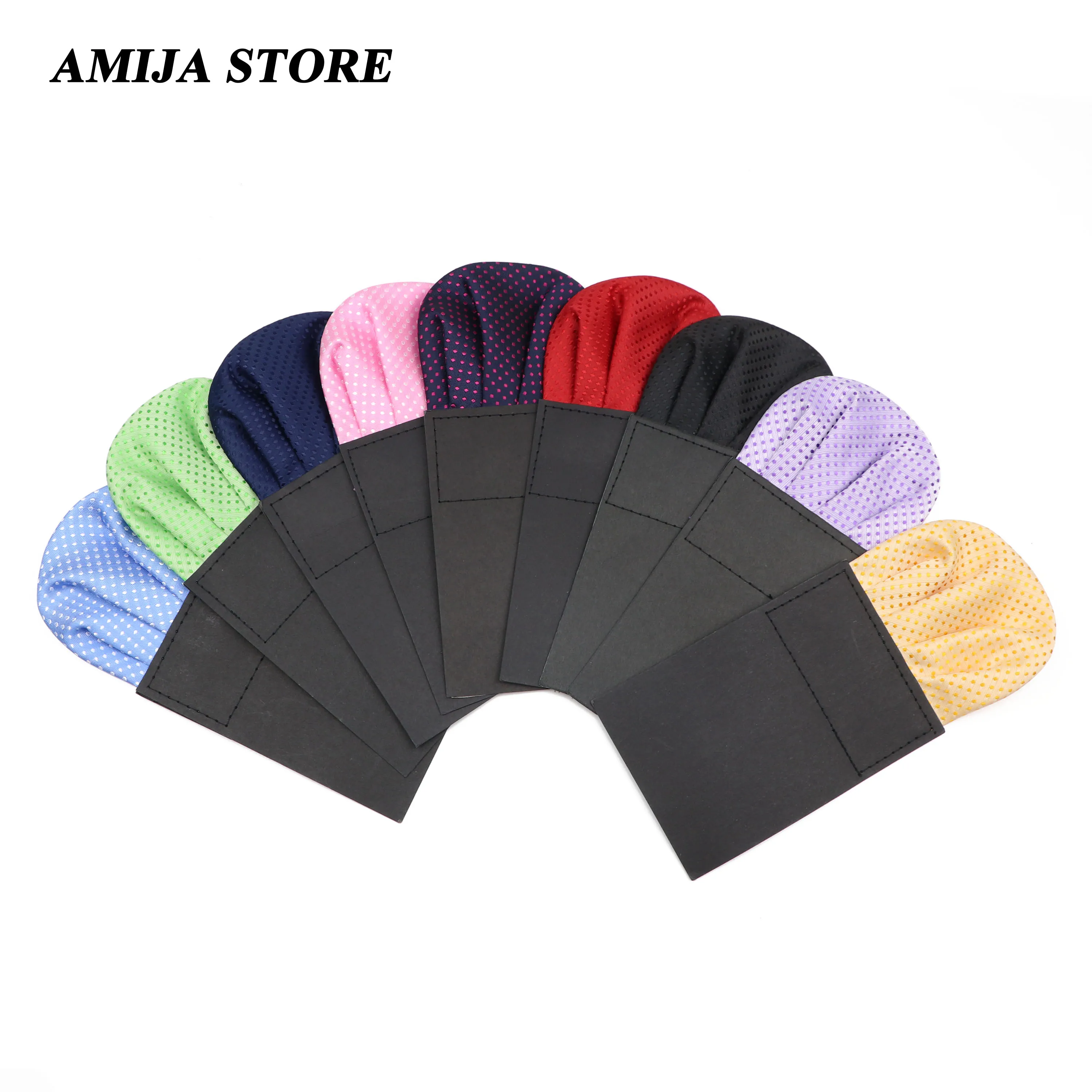 ซาตินจุดผ้าเช็ดหน้าสำหรับ Man ชุด Acceossories Pre-กระเป๋าพับแฟชั่นทรงสี่เหลี่ยมจัตุรัสผ้าขนหนูสำหรับงานแต่งงานหน้าอกสุภาพบุรุษ