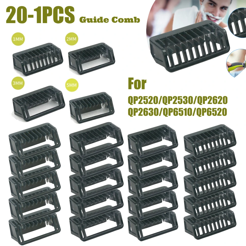 Cortadora de peine de fijación de 1/2/3/5mm para Philips OneBlade, guía de afeitadora, cabezales de corte de pinza para QP2520 QP2530 QP2620
