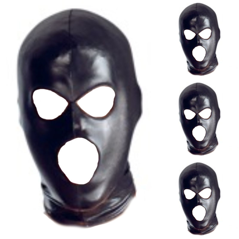 Cosplay traje de palco wetlook capuz cabeça máscara látex pirata chapelaria cabeça 3 buracos capa máscara facial para cs jogo halloween carnaval