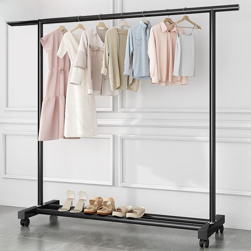 Portable Metal Clothes Hanger for Clothing Store Display Stand Free Standing with Wheel Water Pipe Clothes Drng Ra