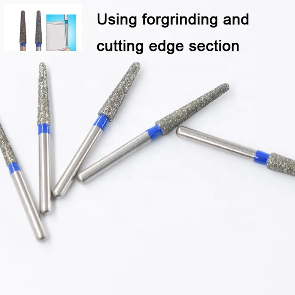 10 stücke TR Serie Kegel Runde Ende Dental Diamant Bohrer Bohrer High Speed Handstück Zähne Bleaching FG Durchmesser 1,6 MM zahnmedizin Materialien