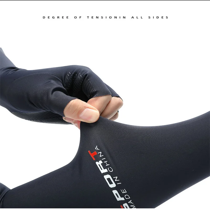 1 Paar Sport Armmouwen Fietsen Hardlopen Vissen Klimmen Arm Cover Zon UV Bescherming Ijs Koele Mouwen 5 Vinger manchet