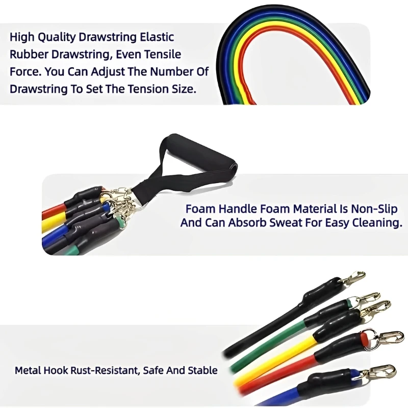11 unids/set bandas de resistencia de cuerda de tracción equipo de Fitness portátil correa de tobillo expansor de pecho banda de ejercicio elástica