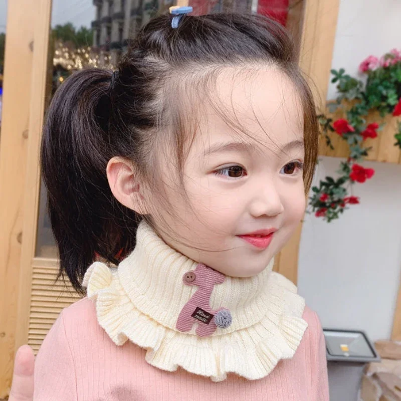 Sciarpa per bambini Scaldacollo invernale per bambini Bambini Ragazzi Ragazze Baffi lavorati a maglia di lana Solido caldo Sciarpe all'uncinetto Plaid Moda bambola