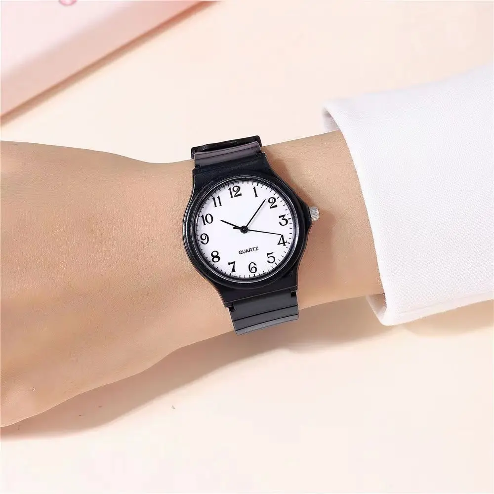 Reloj de examen YIKAZE, correa de silicona, reloj sencillo para mujer, reloj de pulsera de cuarzo para estudiantes, Esfera pequeña redonda resistente al agua para mujer