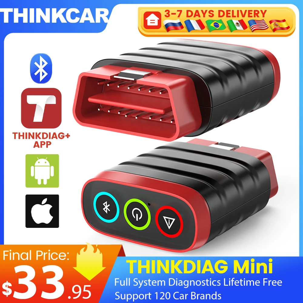 THINKCAR THINKDIAG Mini obd2 escáner Bluetooth todos los coches sistema completo diagnosticar herramienta de diagnóstico automático gratuita de por vida leer/borrar Error de código