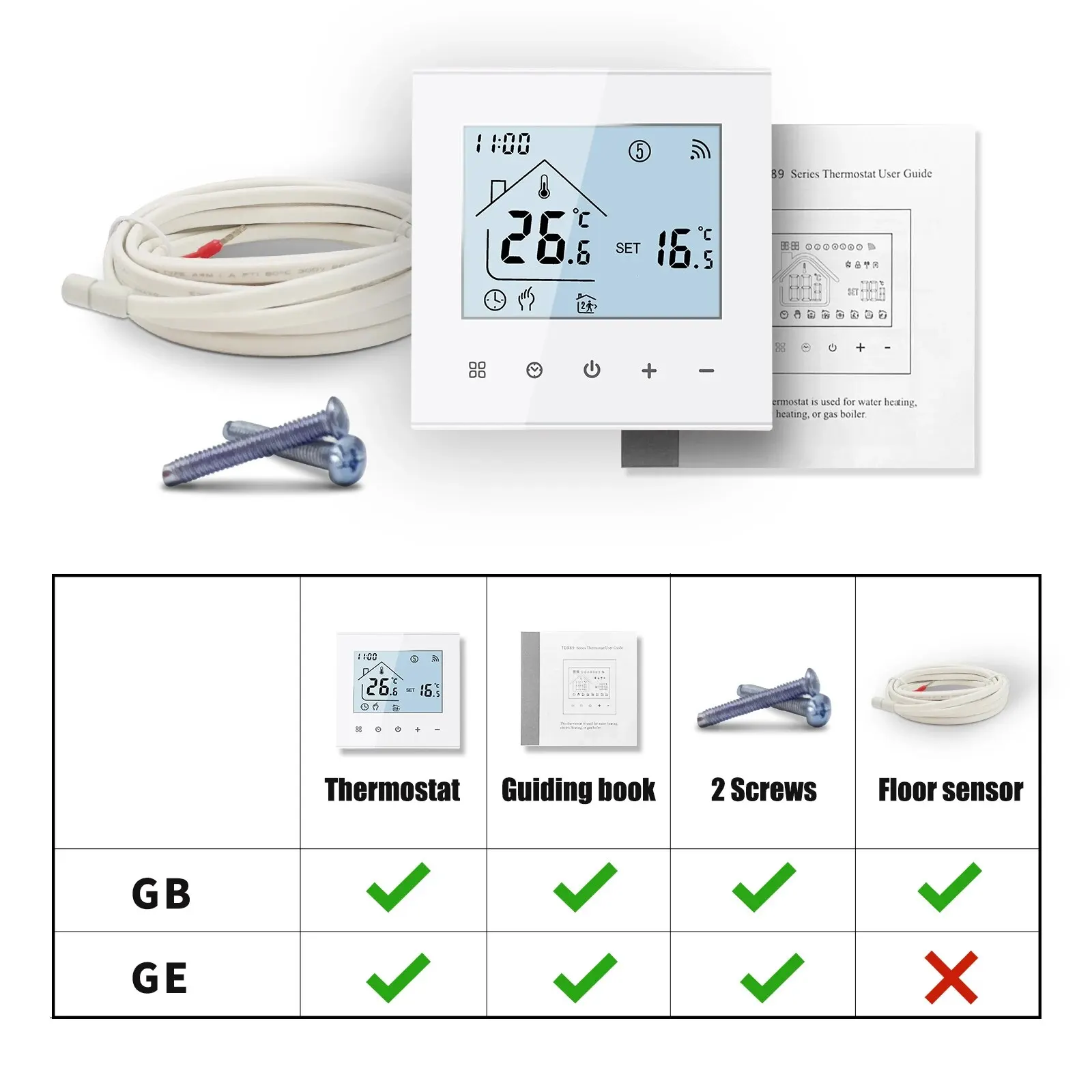 MINCO HEAT Warmbodenthermostat Tuya WiFi 3A 16A Elektro-/Gaskessel/Wasserheizung Temperaturregler 1 STÜCK