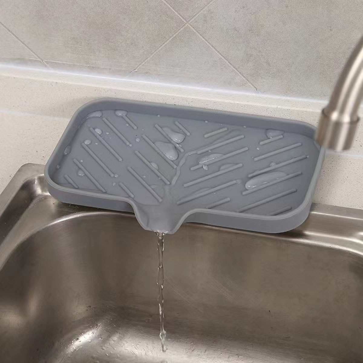 Caja de jabón de drenaje de silicona, bandeja de fregadero antideslizante para baño, mesa de lavado creativa, bandeja de jabón, escurridor sin perforaciones, jabonera portátil