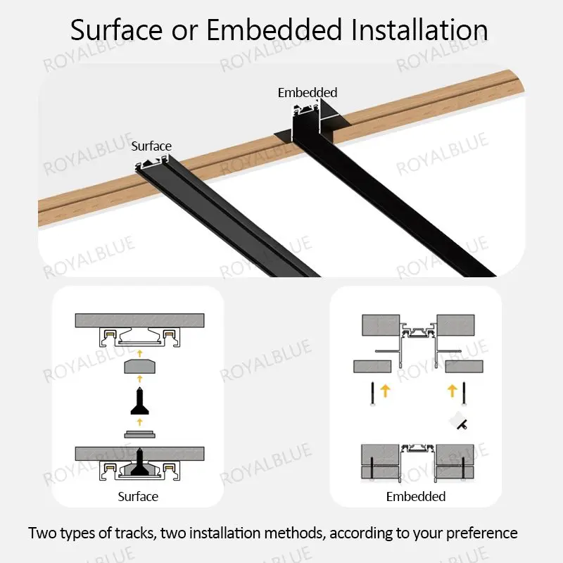 Smart Tuya Zigbee Ultra Thin Magnetic Track Light Flexible DC48V System Black White Slim Ceilling Embedded Surface Mounted Home