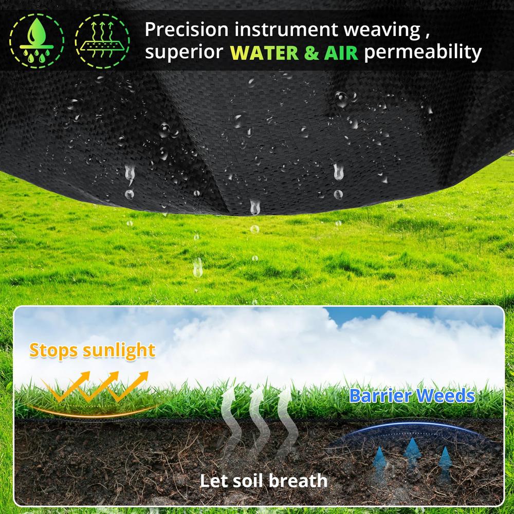 Heavy Duty Geotextile Fabric Weed Barrier Ground Cover Mat Gardening