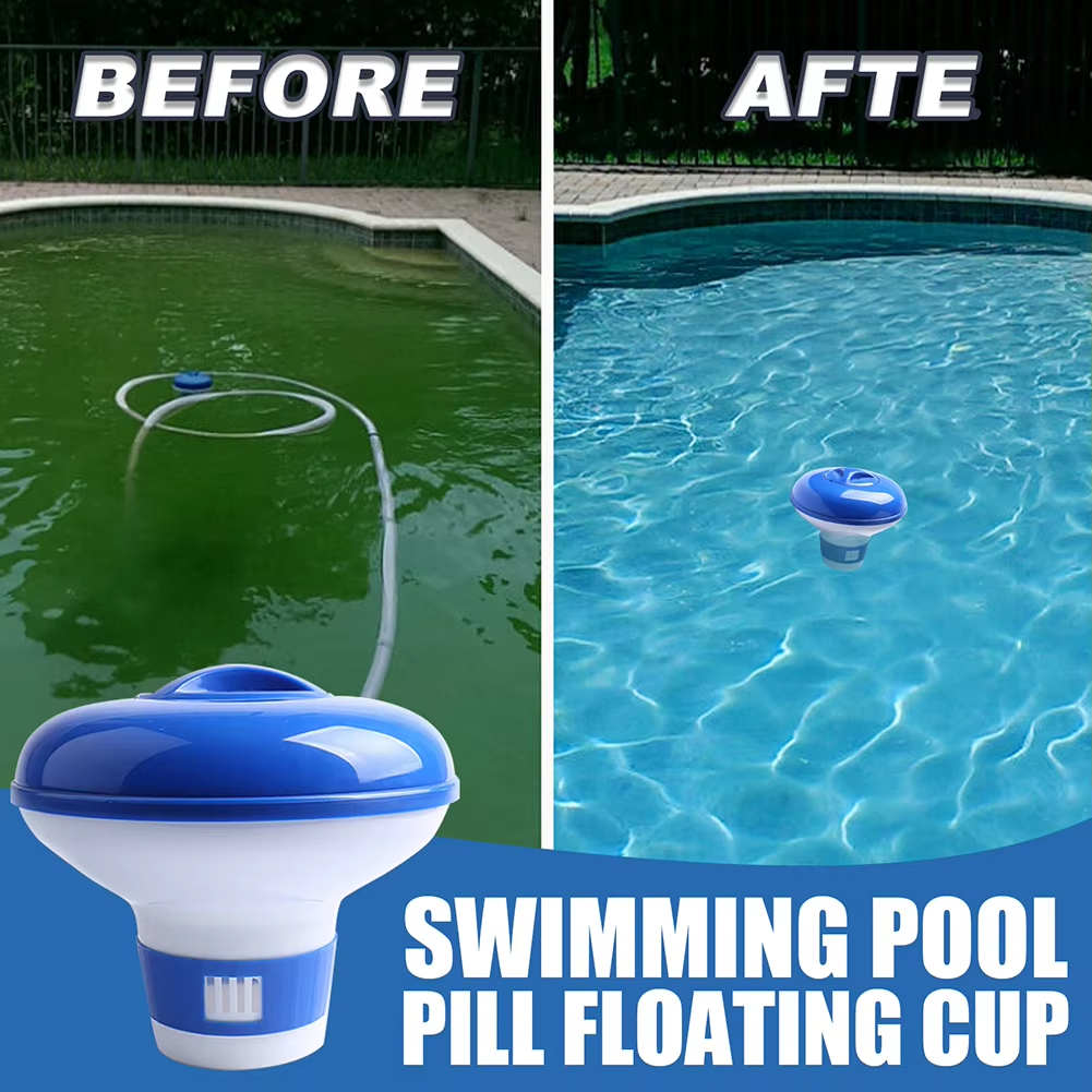 Pool Automatic Chlorine Tablet Dispenser Swimming Pool Cleaning Pill Disinfecting Box Floating Chlorine Dispenser Clean Tool