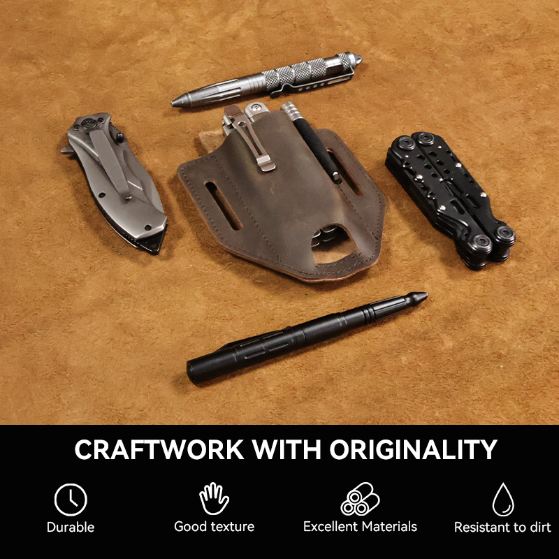 1Pcvintage Lederen Taillezak Voor Buitentool, Opknoping Van Koeienhuid, Draagriem Voor Heren