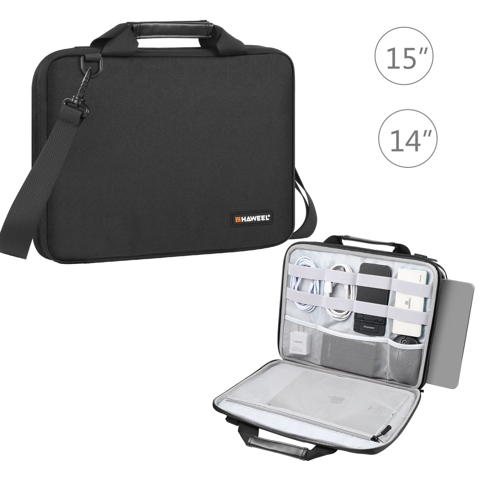 Haweel 13.0-14.0 polegadas/14.0-16.0 polegadas maleta crossbody bolsa para laptop para macbook/lenovo/ thinkpad/asus/hp e outras bolsas para laptop