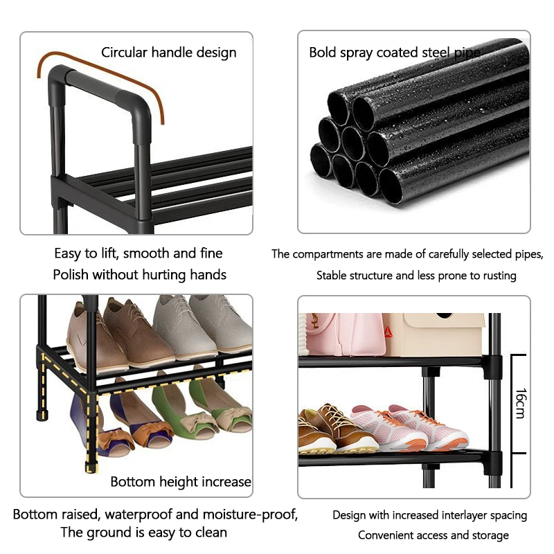 3/4 Layers Shoe Shelf Simple Multifunctional Shoe Storage Rack Rental Housing Dormitory Storage Rack Shoes Organizer