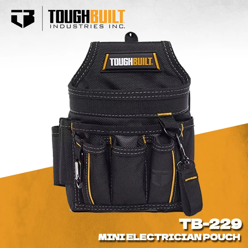 TOUGHBUILT TB-229 pochette pour électricien résistant à l'usure Portable avec ceinture de taille rembourrée douce bandoulière sac à outils