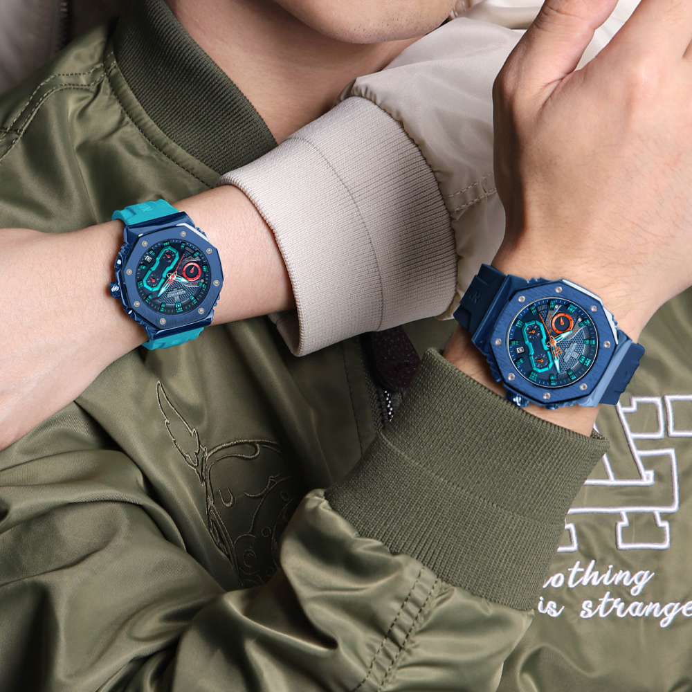 NAVIFORCE-reloj de cuarzo resistente al agua para hombre y mujer, pulsera de lujo con correa de silicona, luminoso, para parejas, novedad