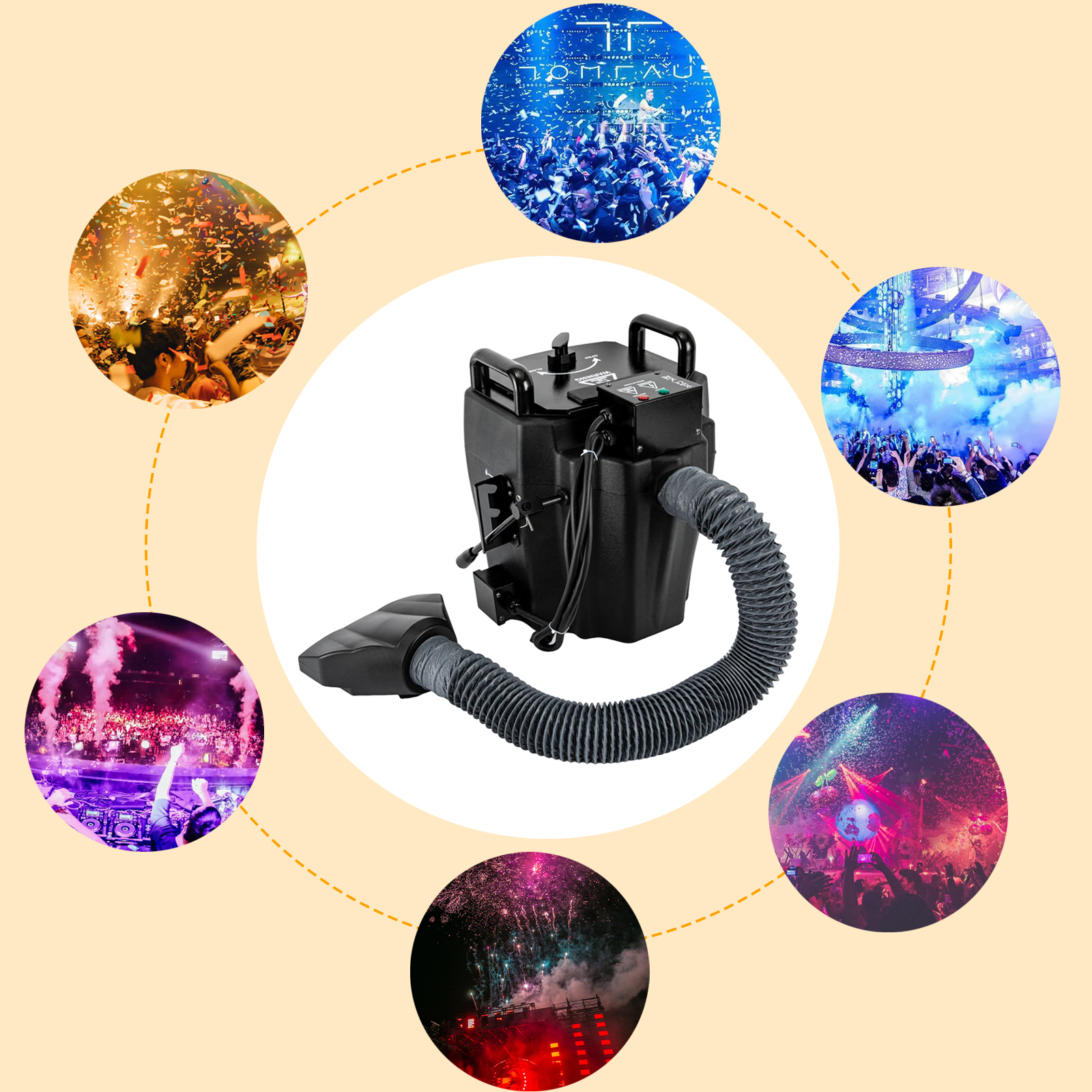 Machine à brouillard 3500W pour DJ, Machine à brouillard au sol pour Halloween, Concerts, boîtes de nuit, mariages, fête de carnaval