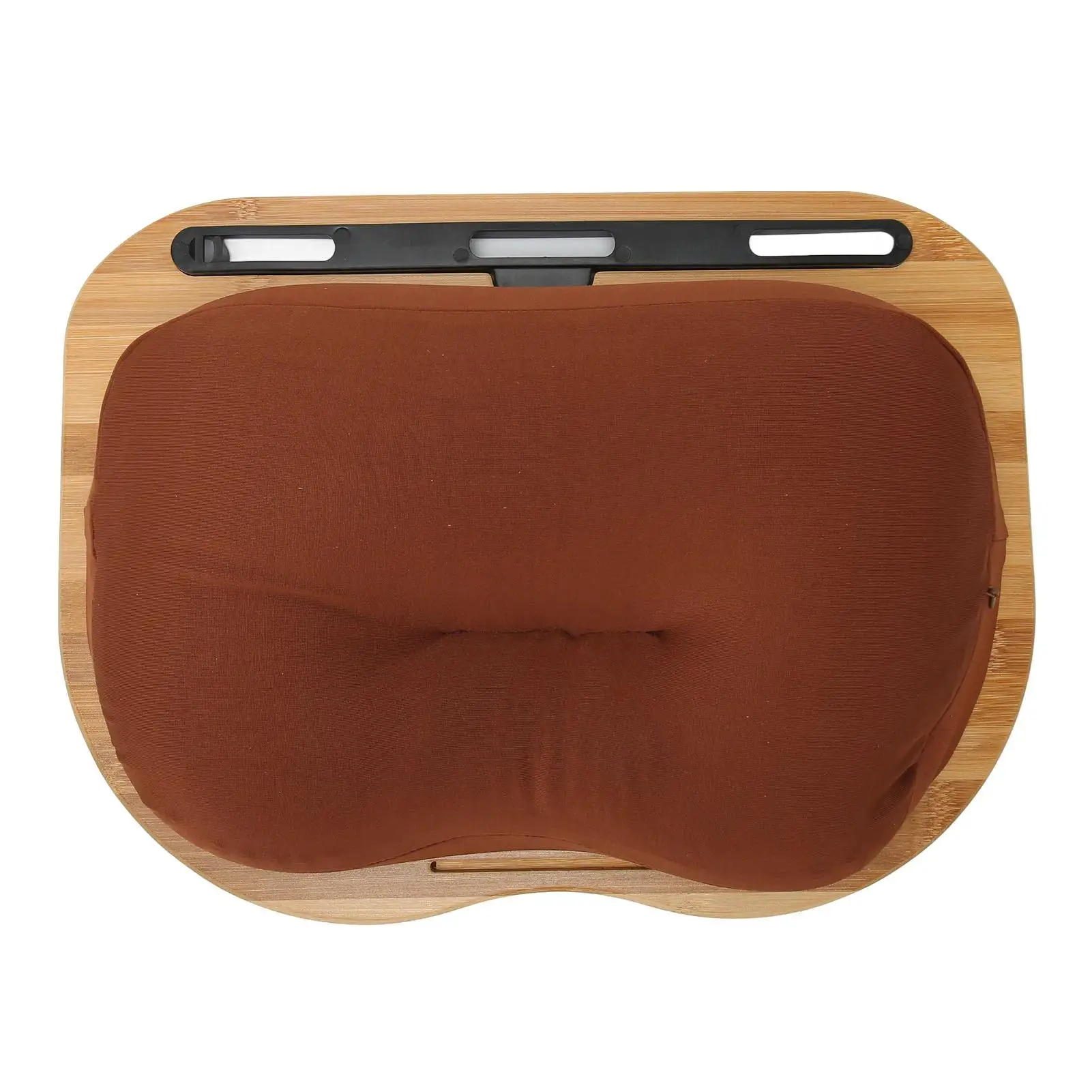 Portable Bamboo Laptop Desk for Up to 15.6 Laptops - Cushioned Lap Tray with Pillow for Comfortable for working