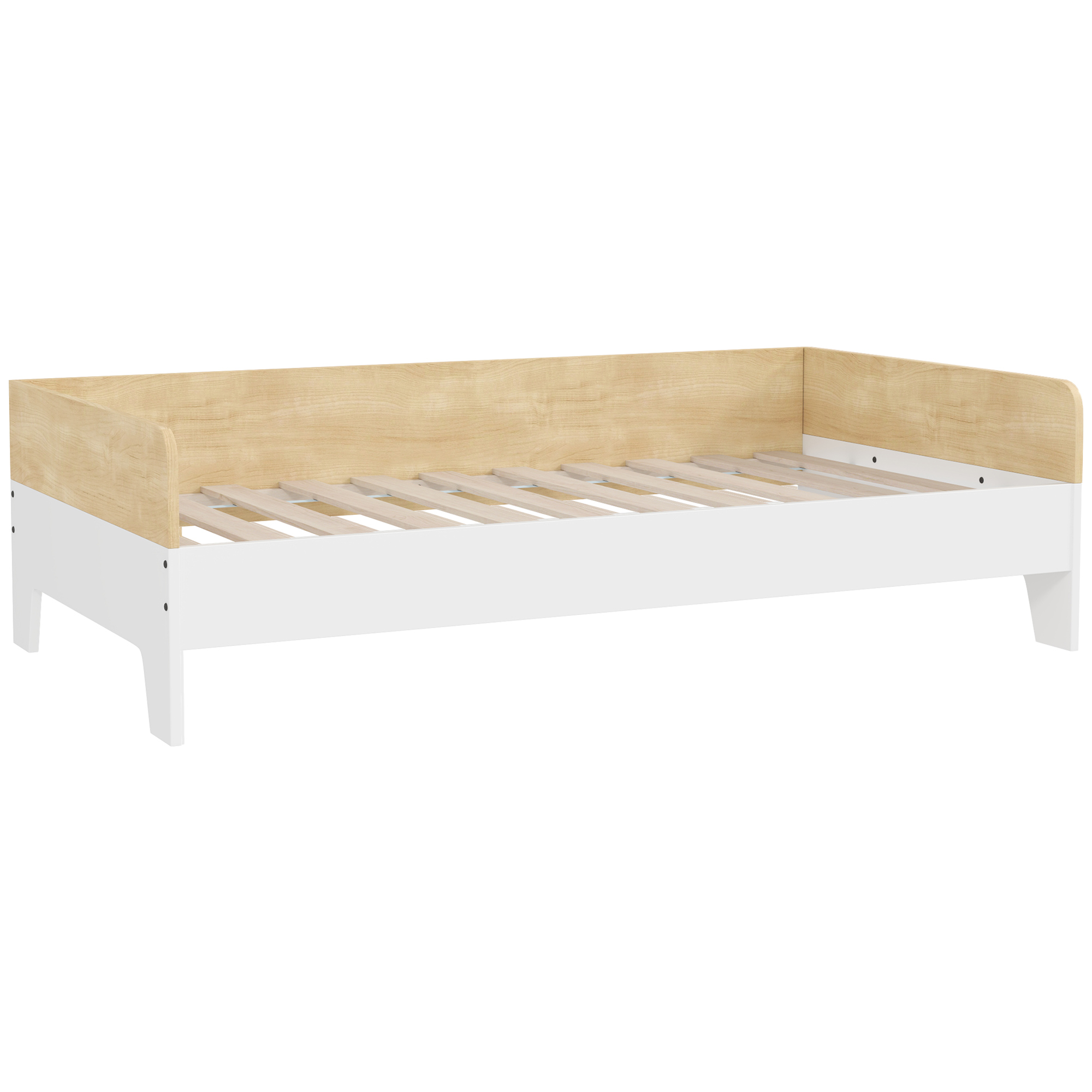 AIYAPLAY Cama para niecos de + 3 aecos 140x70 cm Carga 80 kg Blanco y Natural