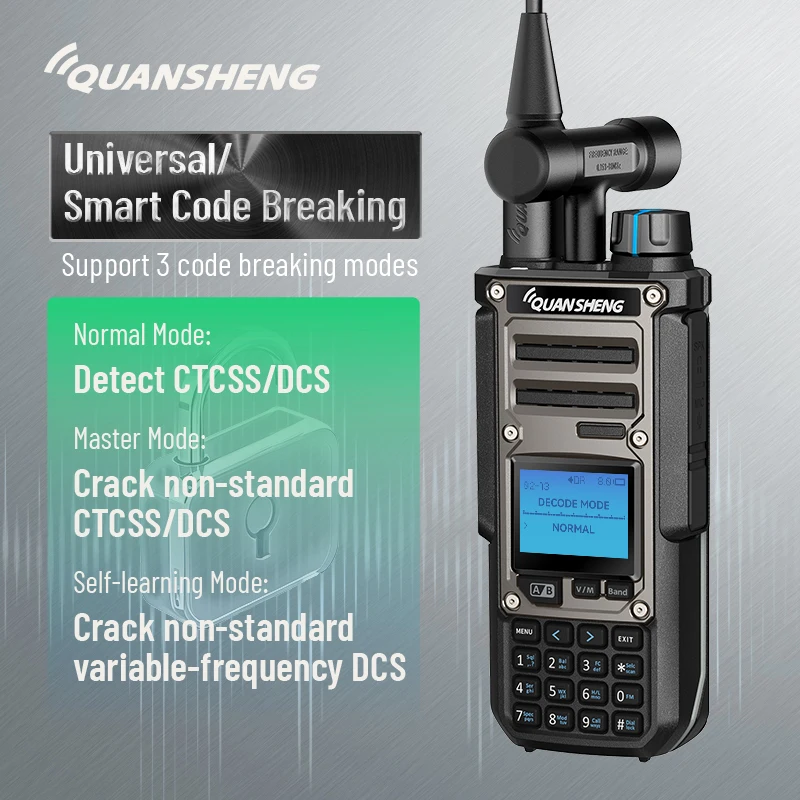 Quansheng Taiko Kong TK11(8) 10W Walkie Talkie Spektrumanalysator Empfang NOAA FM Ham Zweiwegradio Tragbares Langstrecken-SSB