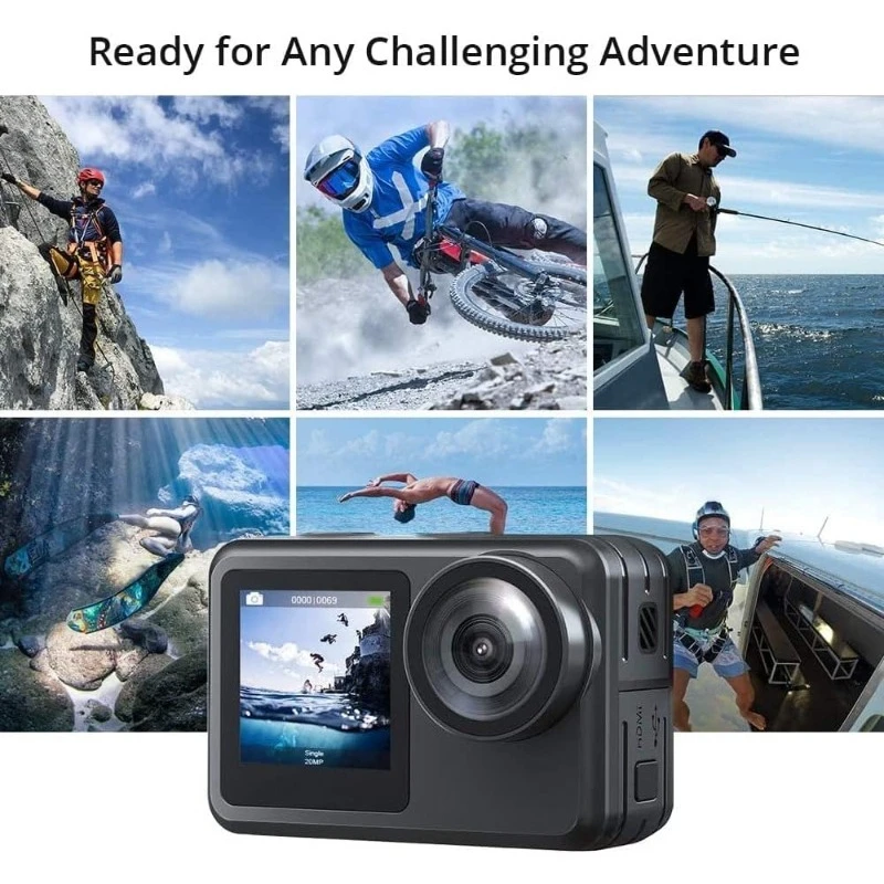 Brave 7 LE 4K30fps Action Camera with 64GB MicroSDXC U3 Memory Card Accessories Kit Bundle Ultra HD