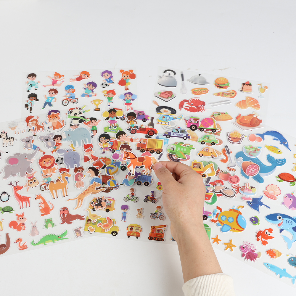 子供 DIY ステッカーブックバブルシーンステッカーゼリーペーストおもちゃ子供ポータブル再利用可能な静かな忙しいペーストブック