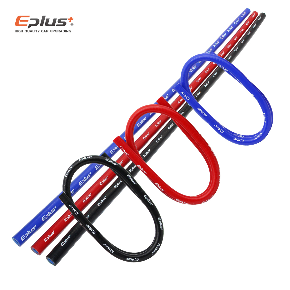 Eplus mangueiras de silicone de poliéster, 4 camadas, retas, 1 metro, motor de carro, universal, alta temperatura, tubo de gel de sílica, preto, azul, vermelho