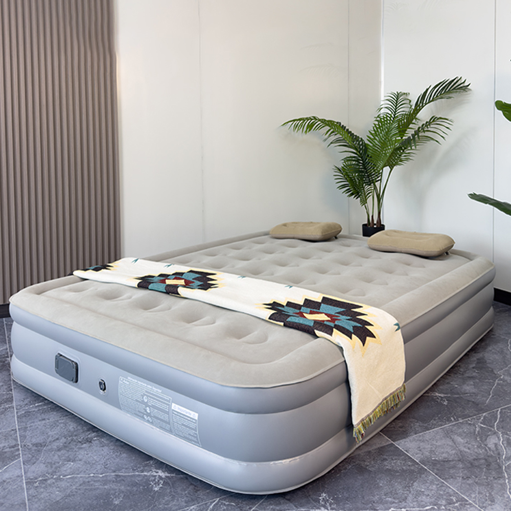 Luxury Air Mattress with Built in Pump Queen Size Inflatable Mattress for Home Camping Fully Automatic Air Cushion Bed On Floor