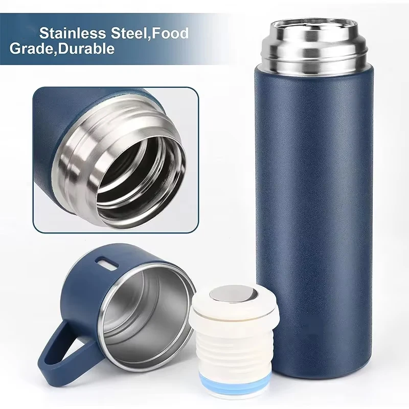 Tazza isolante in acciaio inossidabile Set regalo con tre copertine di grande capacità sigillate per perdite, tazza d'acqua portatile di alta qualità