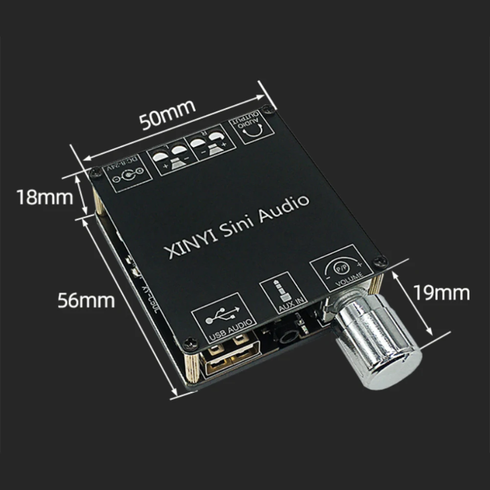 2X50W Bluetooth 5.0 Power Amplifier Class D Audio 10W-200W HiFi Stereo Wireless Music Player USB Sound Card Digital AMP
