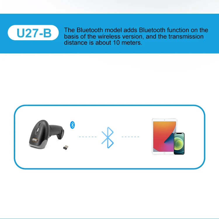 1D 2D сканер штрих-кода проводной 2,4G беспроводной Bluetooth считыватель штрих-кодов портативное портативное сканирование для супермаркета логистический продукт