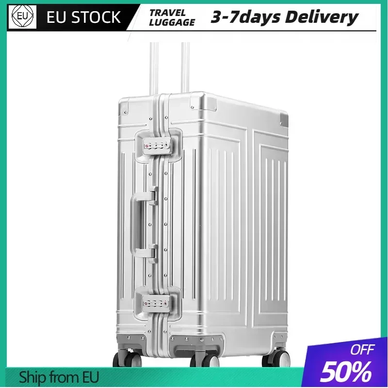 20 24 26 29 Zoll Aluminium-Magnesium-Legierung Koffer Universal Rad Trolley Box Roll gepäck Hoch leistungs koffer