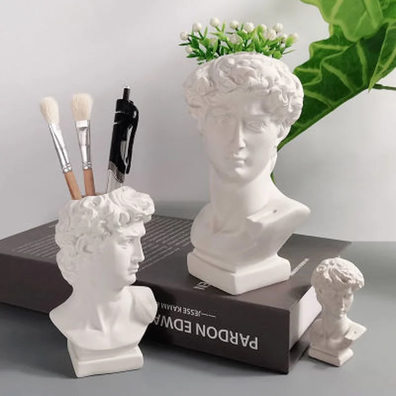 Ins Nordic David แจกัน Hydroponic แจกันเครื่องประดับดอกไม้หม้อแปรงแต่งหน้าถัง Photo Props ตกแต่งบ้าน Vintage