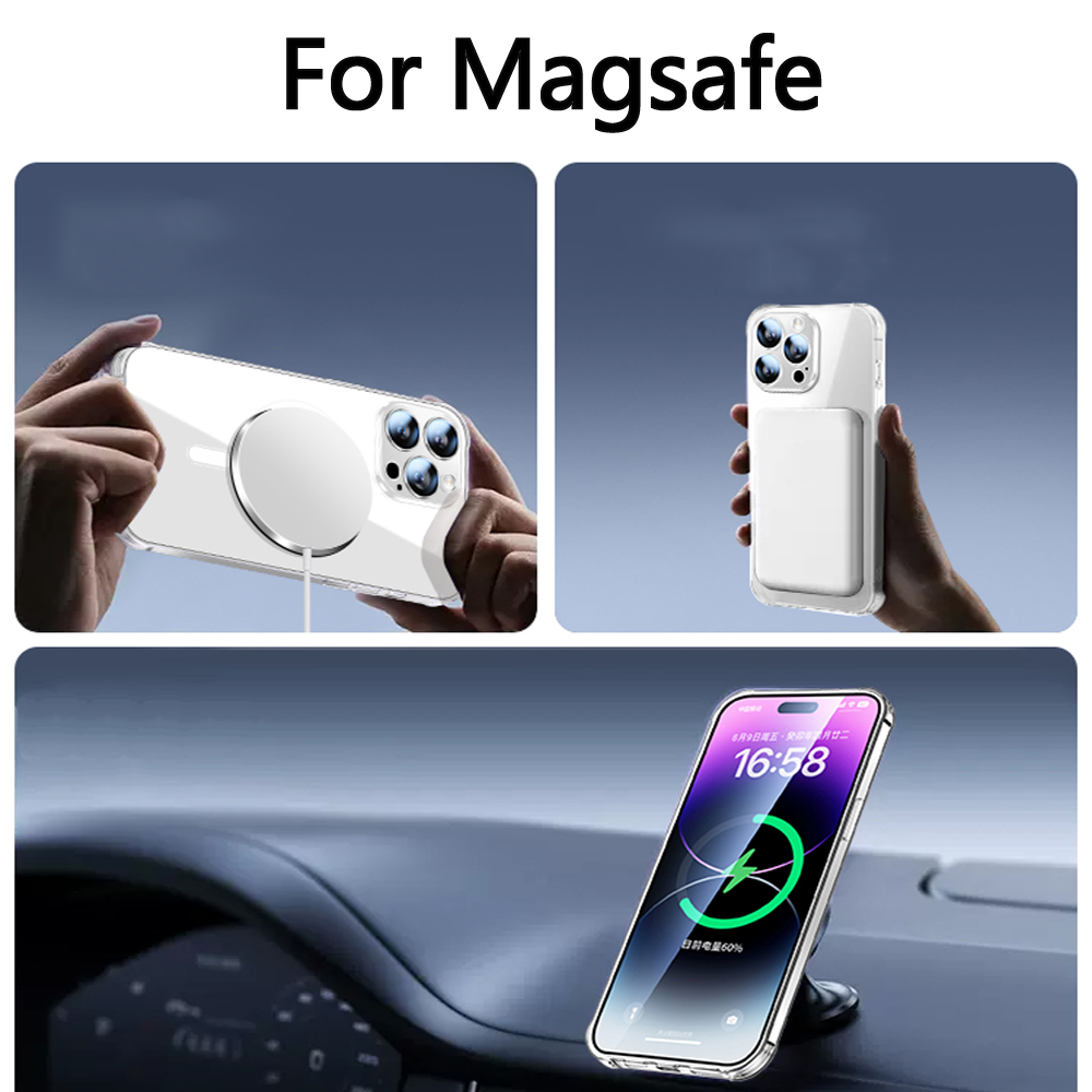 Luxury Plating Magnetic Case For Samsung Galaxy S21 S23 Fe S24 S25 Ultra S22 Plus Apple Magsafe Cover 10H 6K Glas Camera Protect