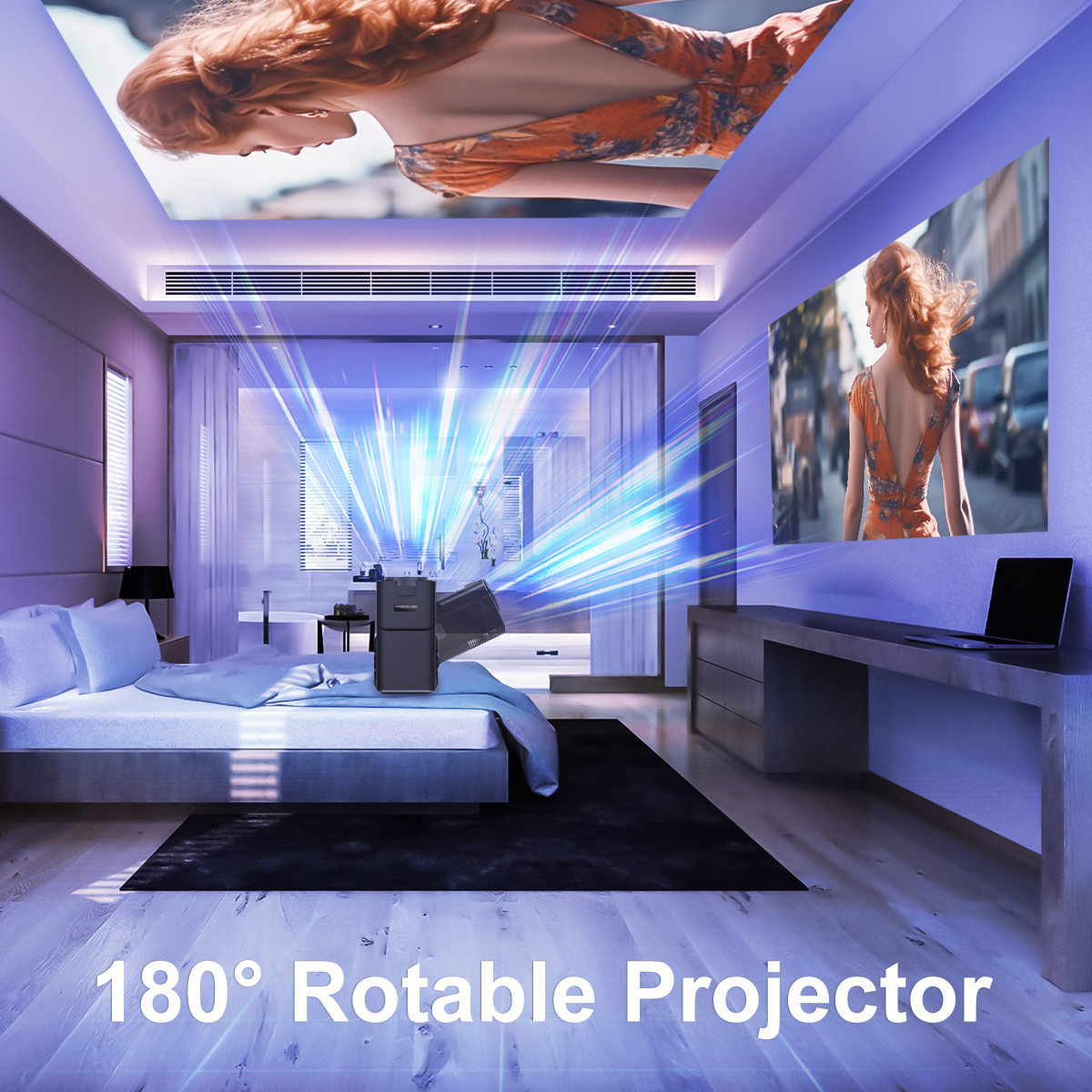 Magcubic 4K Android 11 Projetor Nativo 1080P 390ANSI HY320 Dual Wifi6 BT5.0 1920*1080P Cinema Projetor portátil atualizado HY300