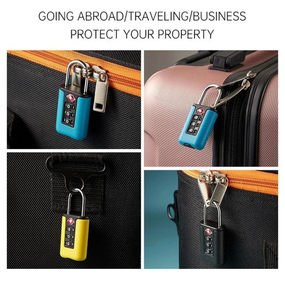 PHONEPACE Diseño de contraste negro Cerradura de combinación de 3 dígitos Candado para equipaje de viaje Contraseña Cerradura de código de aduana cambiable