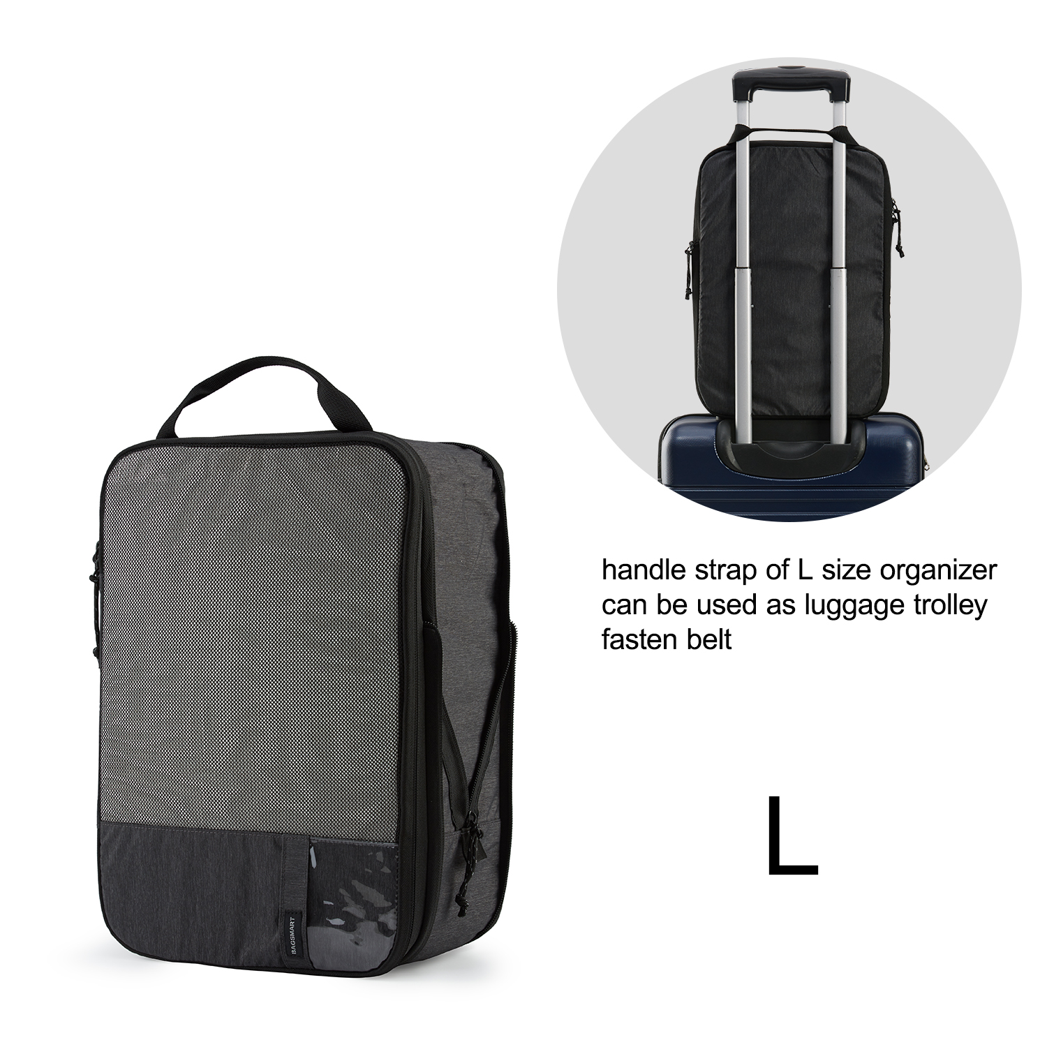 BAGSMART-cubos de embalaje de compresión, Maleta de viaje para hombre, organizadores de embalaje expandibles para mujer, bolsa de viaje para equipaje de mano