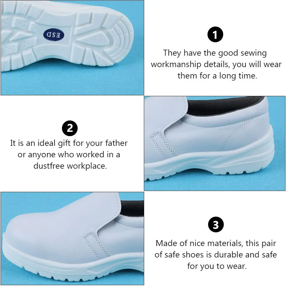 Dustproof Anti-static Safety Shoes White 38 Size Lightweight Breathable Workshop Shoes Honeycomb Net Durable Sneakers Fire