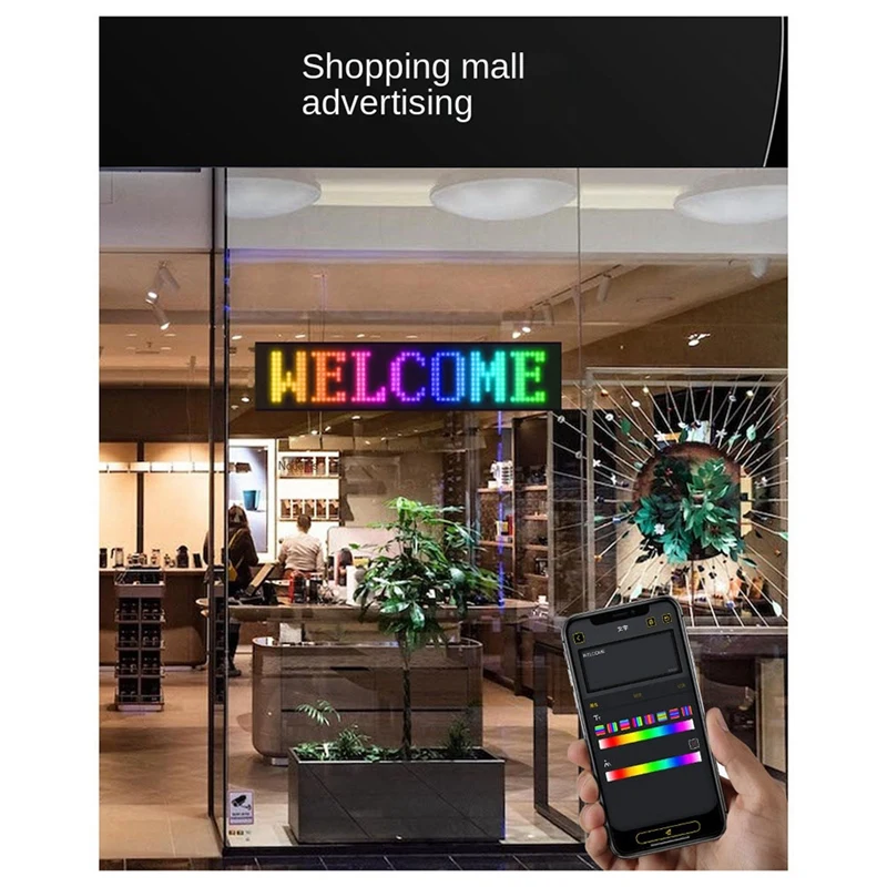 Pannello a matrice LED Schermo flessibile programmabile Display IP65 Messaggio di animazione Segnale a scorrimento APP Controllo Auto Negozio Bar