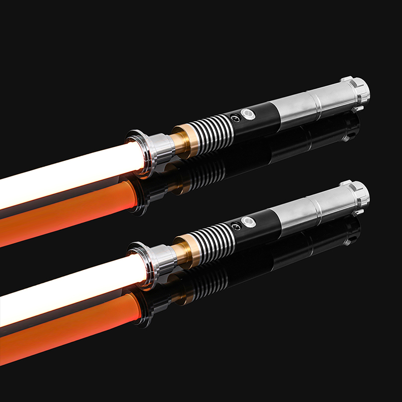 Sable de luz Luke RGB, empuñadura de Metal de duelo pesado, 16 cambios de colores, Blaster Yoda, Cosplay, Juguetes para niños, espada láser, regalo para niños