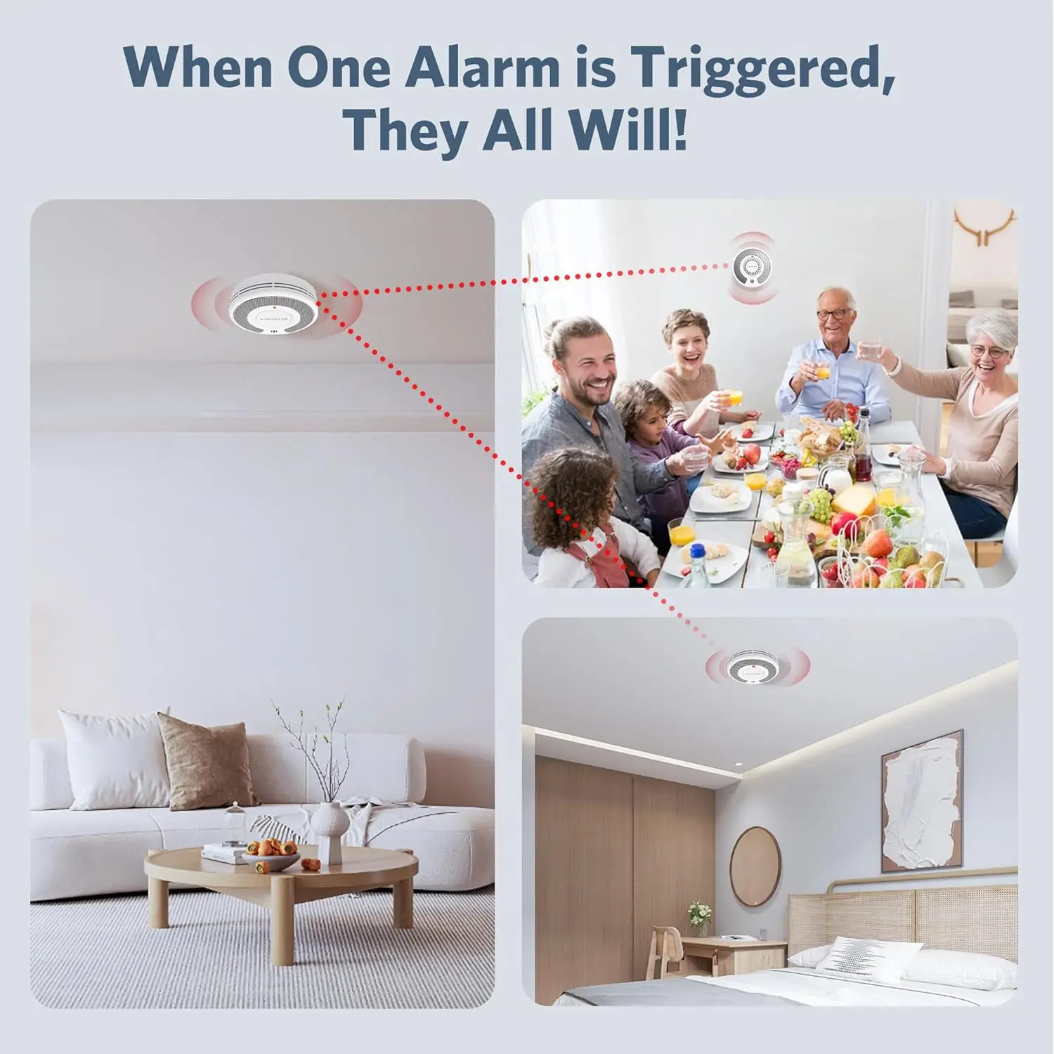 Wireless Smoke Detector, Fire Detector with 10 Year Battery & LED Indicator, RF433MHz, VS03F