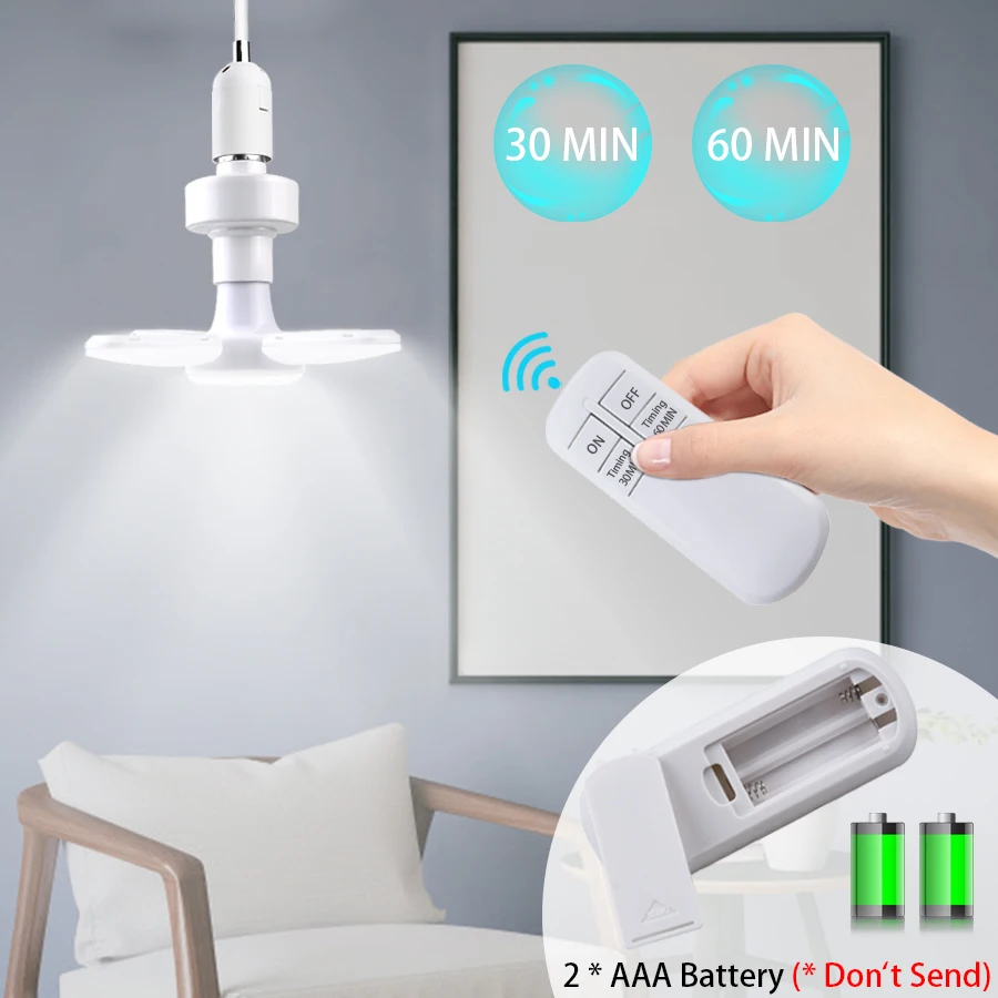 28W faltbare LED-Birne E27 Lüfterflügel LED-Lampe AC 220V 110V Bombilla Lampada Scheinwerfer für Zuhause Deckenplatte Zimmer Garage Beleuchtung