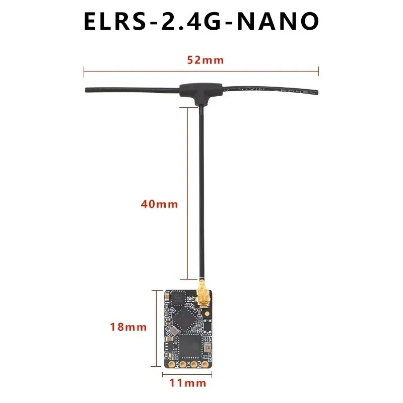 5PCS ELRS 915MHz / 2.4GHz NANO ExpressLRS Receiver With T type Antenna Support Wifi Upgrade for RC FPV Traversing Drones Parts