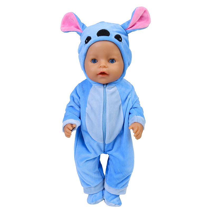 43 cm Puppen-Outfits für 17-Zoll-Puppen, Baby-Born-Puppe, süße Pullover, Strampler, Anzug + Schuhe, warme Kleidung auf einer Puppe, Baby-Weihnachtsgeschenk