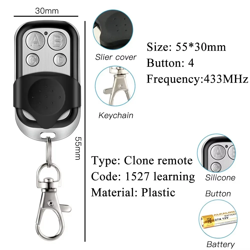 433mhz Remote control RF Clone Wireless remote control for garage door remote control water pump electric gate control