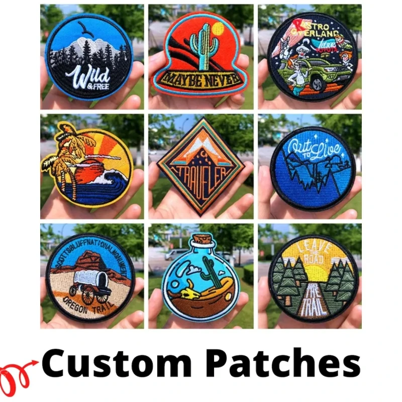 Tùy Chỉnh Thêu Miếng Dán Cho Quần Áo Personized Logo Tùy Chỉnh Thêu Sắt Trên Miếng Dán Kinh Doanh May Móc Appliques QA DIY