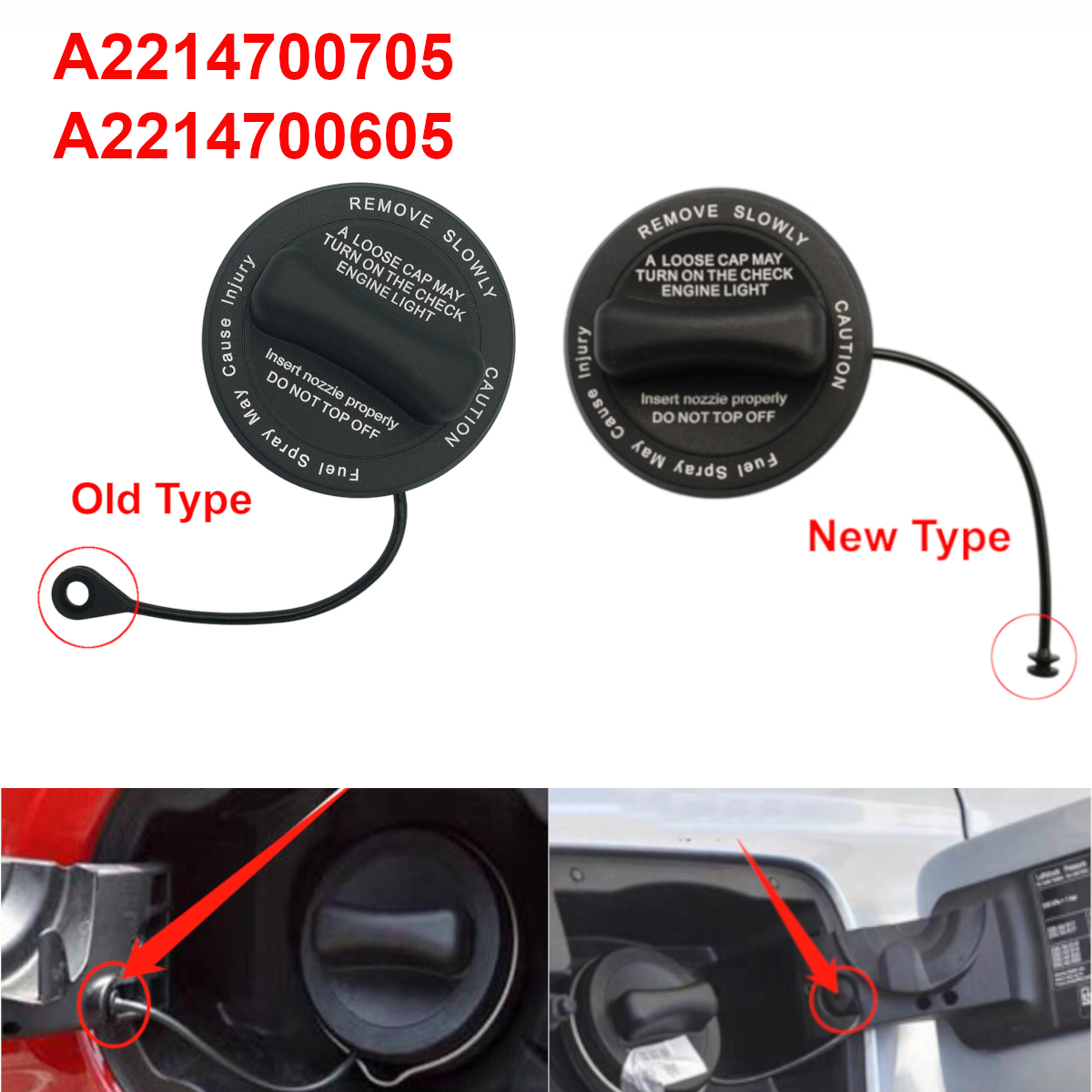 Xe Ô Tô Bình Nhiên Liệu Bao Khí Chất Độn Nắp A2214700605 A2214700705 Cho Xe Mercedes Benz W211 W203 W204 W124 AMG W202 CLA W212 w205 W201