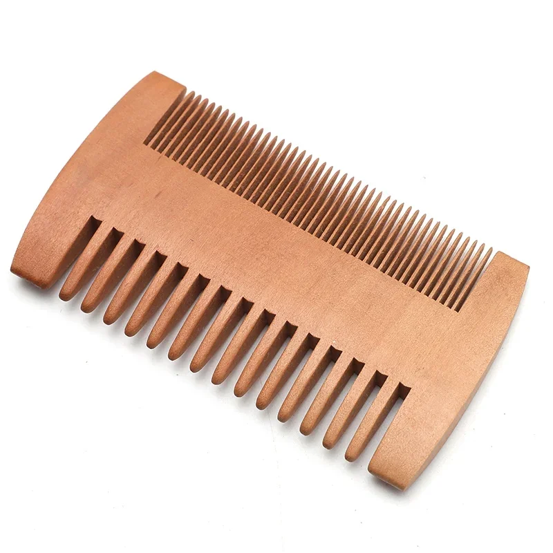Men's Wooden Beard Comb with Leather Case Mustache Hair Comb For Men Fine Coarse Teeth Perfect Beard Balms Essential Oils Comb