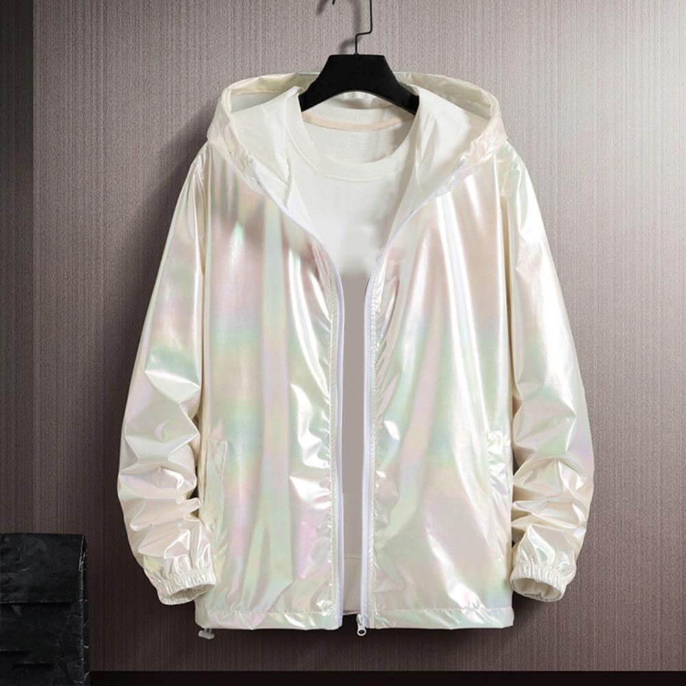 Sunscreen Jacket Spring Autumn Colorful Bright Face Sunscreen Clothes Thin Trendy Hooded Windbreaker Coat Jacket Street Clothing
