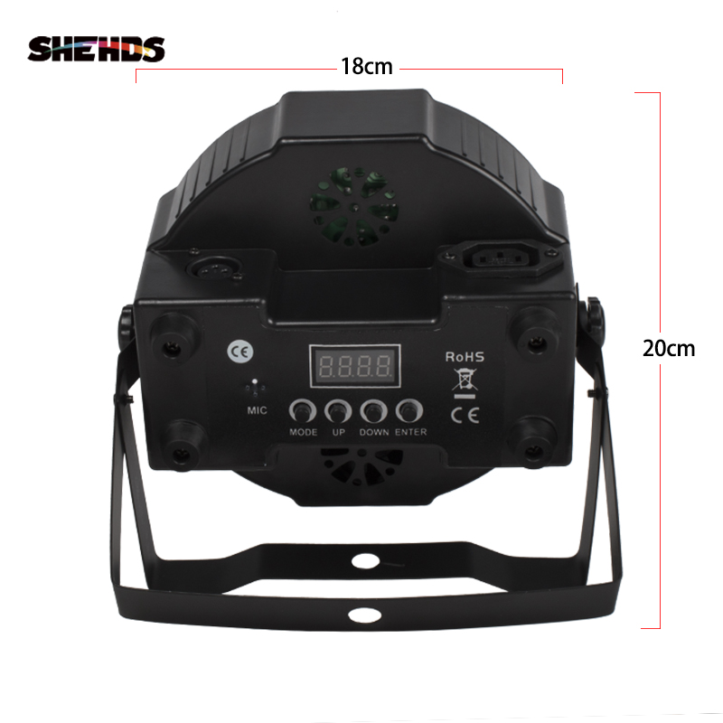 Shehds-LED照明7x1 2w/18w,ランプ,フラットカラー,超静音ファン付き,誕生日パーティーや結婚式のシーン用